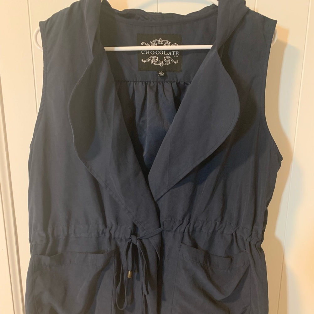 Blue Suede Utility Vest